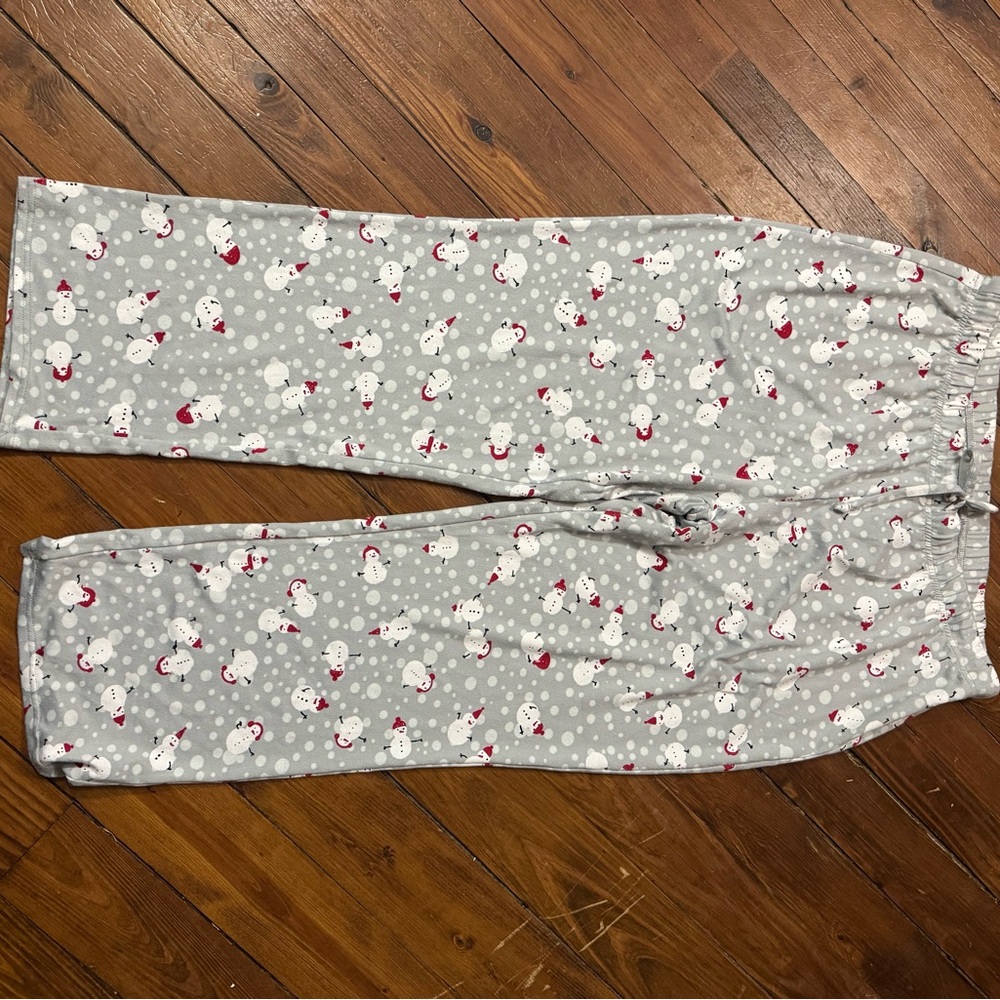 CJ Banks Kids Pajama Bottoms in Gray with Snowman Design